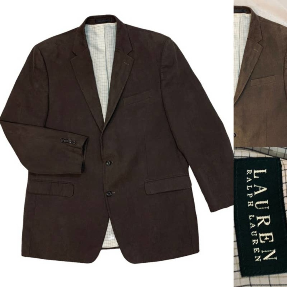 Men's Lauren Ralph Lauren Brown Velveteen Sport Coat Blazer Jacket 46/48R